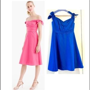 NWOT JCrew Off the Shoulder Bow Party Dress in Royal blue 8T